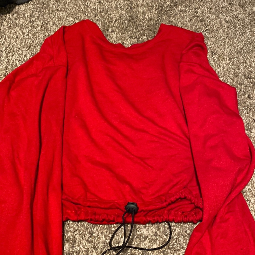 Red Crop Top, Size:Medium, Can Tighten or loosen!